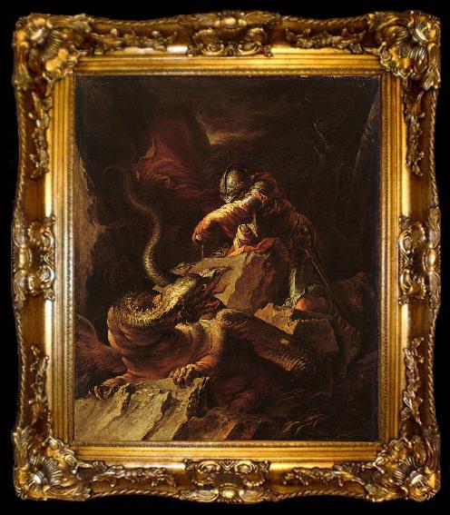 framed  Salvator Rosa Jason Charming the Dragon, ta009-2